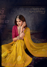Kcpc New Beautiful Cotton Silk Plastic Mirror Work Saree