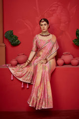 Printed Light Weight saree with Pashmina cotton silk febric