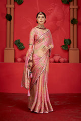 Printed Light Weight saree with Pashmina cotton silk febric