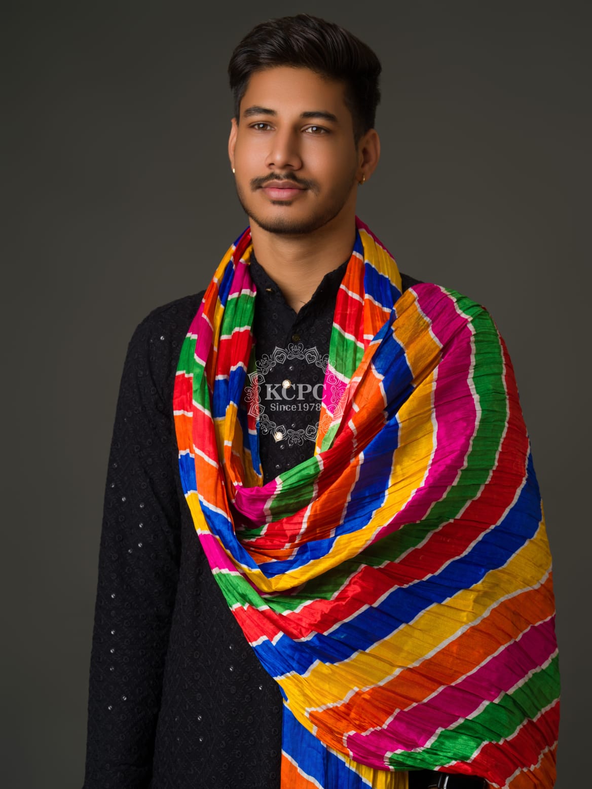 KcPc Styles Chinon Colorful Mens DupattaRAY