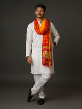 KcPc Handmade Bandhani Gharchola Gent's Dupatta