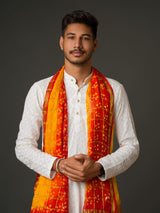 KcPc Handmade Bandhani Gharchola Gent's Dupatta