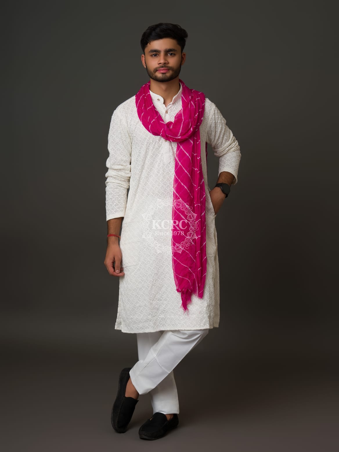 KcPc New Handmade chiffon Leheriya Gent's Dupatta