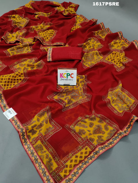 KcPc New Weightless Fabric Braso Border Printed Saree ADI