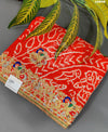 KcPc New Beautiful Heavy Zardoji Work Pure Gaji Silk Bandhani Dupatta