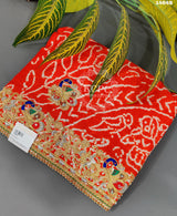 KcPc New Beautiful Heavy Zardoji Work Pure Gaji Silk Bandhani Dupatta