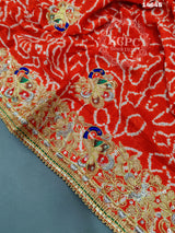 KcPc New Beautiful Heavy Zardoji Work Pure Gaji Silk Bandhani Dupatta