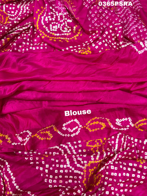 KcPc Fomous Pure Gaji Silk Bandhani Saree With Blouse