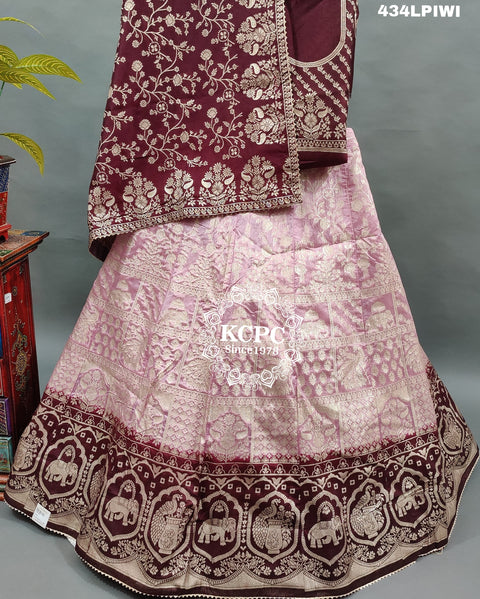 KcPc Pure Banarasi Dola silk With Zari Work Lehenga BTU