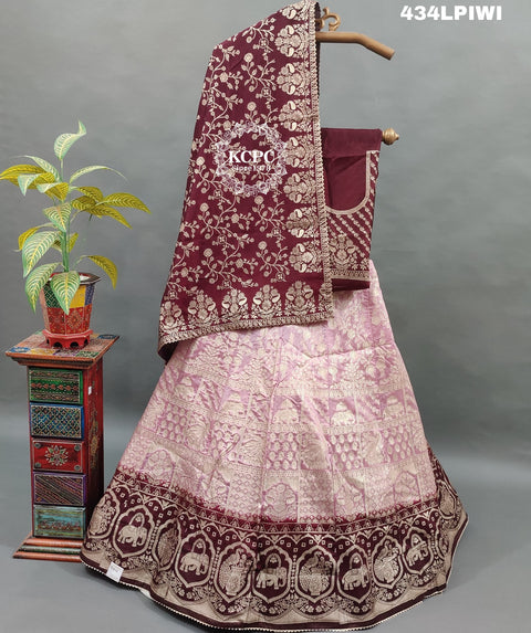 KcPc Pure Banarasi Dola silk With Zari Work Lehenga BTU