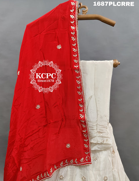 KcPc New Pure Upada Silk Banarasi Cutdana Gotapatti Work Lehenga Set RTK