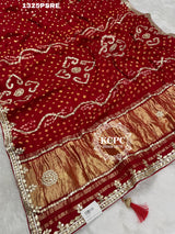 Silk Ekdana Bandhej Gotapatti Work Saree 