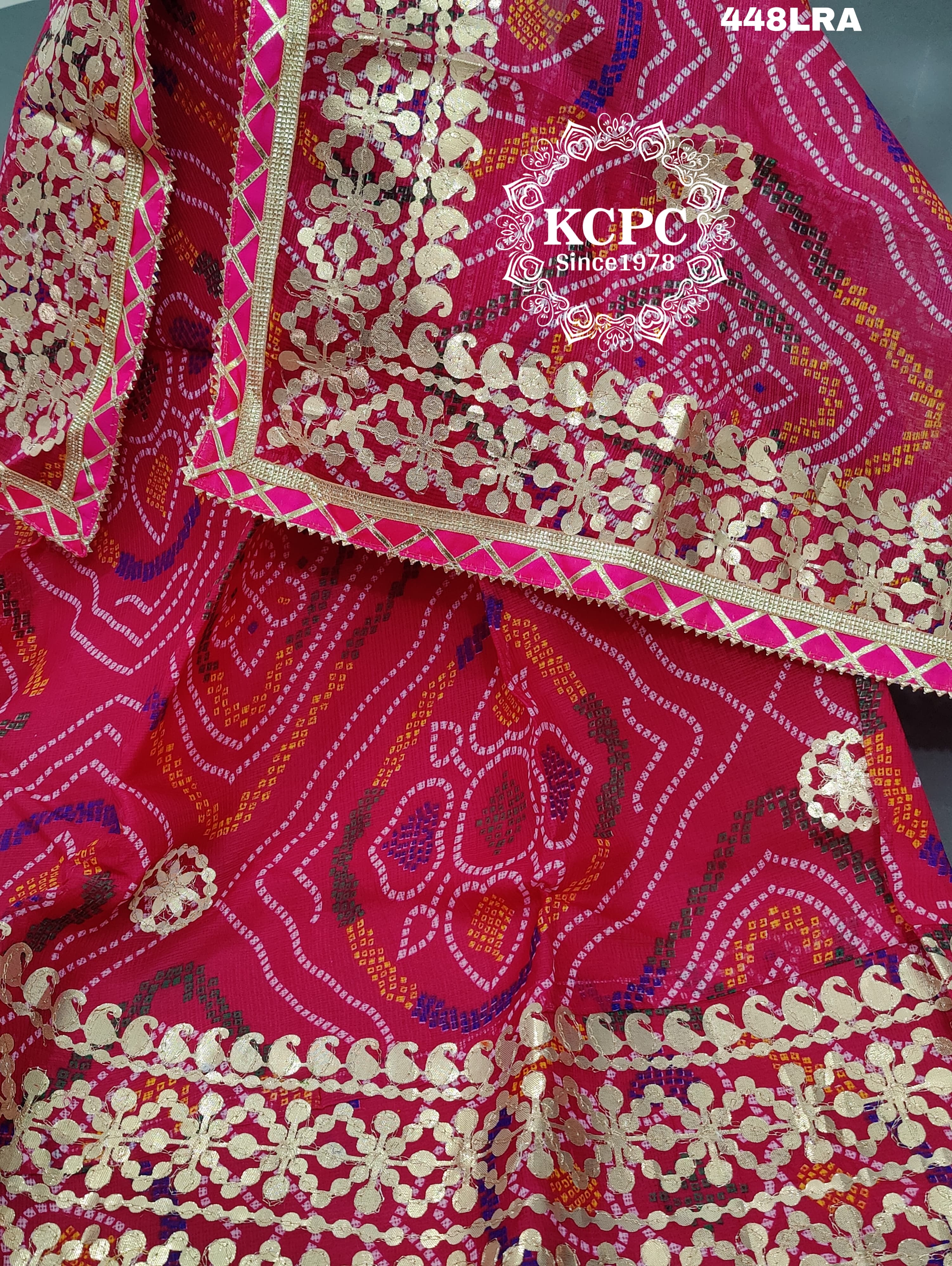 KcPc New Kota Doria Chunri Print Gotapatti Work Lehenga Set KML