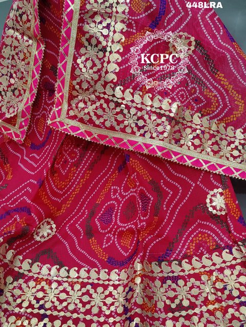 KcPc New Kota Doriya Chunri Print Gotapatti Work Lehenga Set KML
