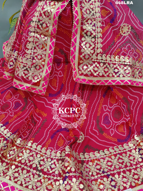 KcPc New Kota Doriya Chunri Print Gotapatti Work Lehenga Set KML
