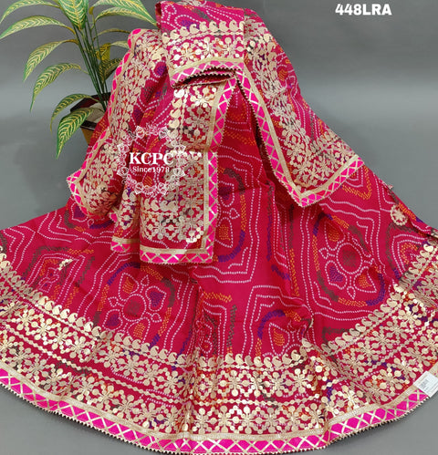 KcPc New Kota Doriya Chunri Print Gotapatti Work Lehenga Set KML