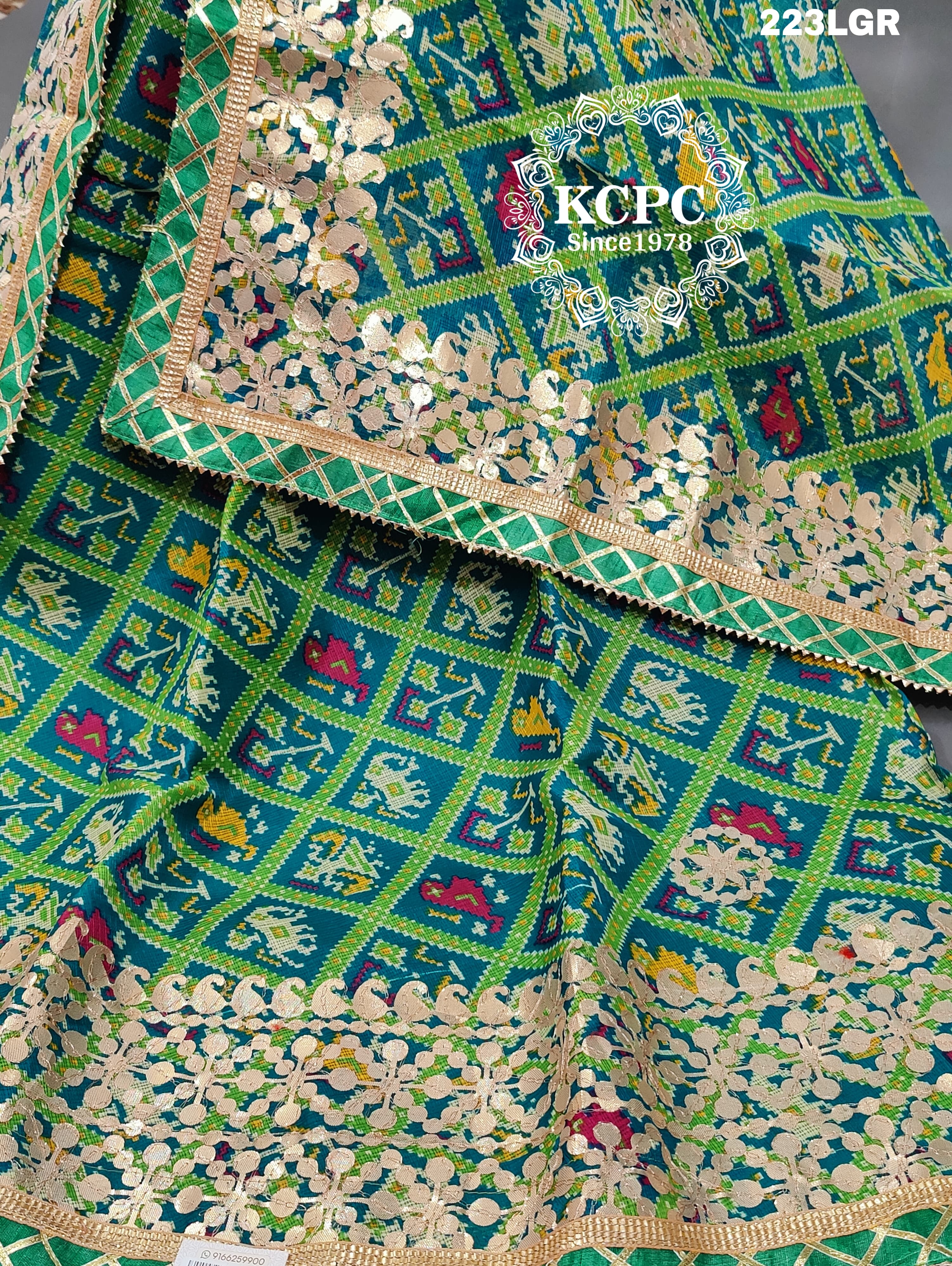  By Rajasthani Kota Doria Patola Lehenga Gotapatti Work 