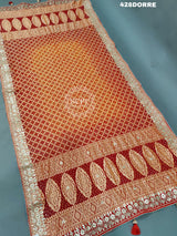 KcPc New Tranding Khaddi Georgette Bandhani Heavy Gotapatti Work Dupatta AMT
