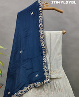 A traditional Indian lehenga set with gotapatti work