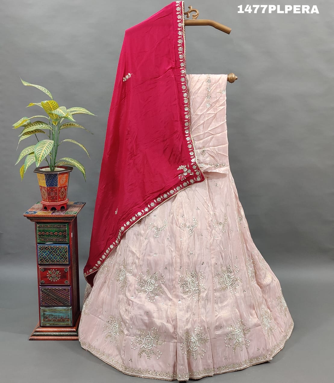 KcPc New H O Silk Katdana white Beads Work Lehenga MAD
