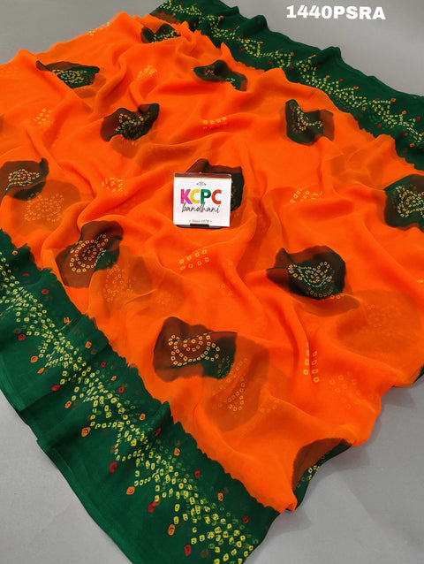 KcPc New Beautiful Chiffon Bandhani Light Weight Saree  SHA