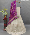 A pure Upada silk lehenga with a Gaji silk Bandhani dupatta set