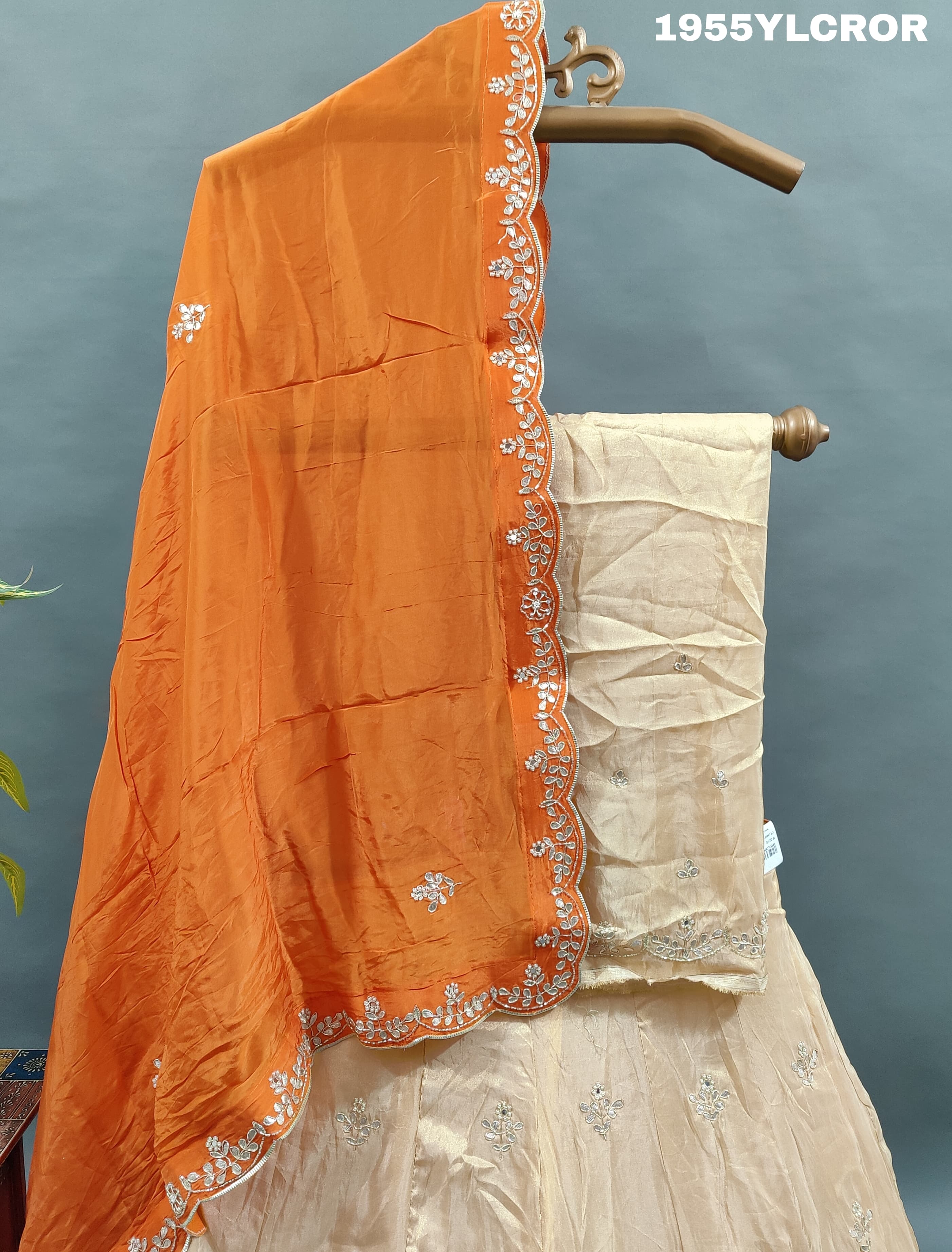  Silk Cutdana Gotapatti Cutwork Lehenga 