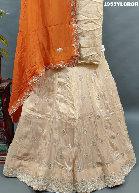 KcPc Beautiful H O Silk Katdana Gotapatti Cutwork Lehenga Set MAD