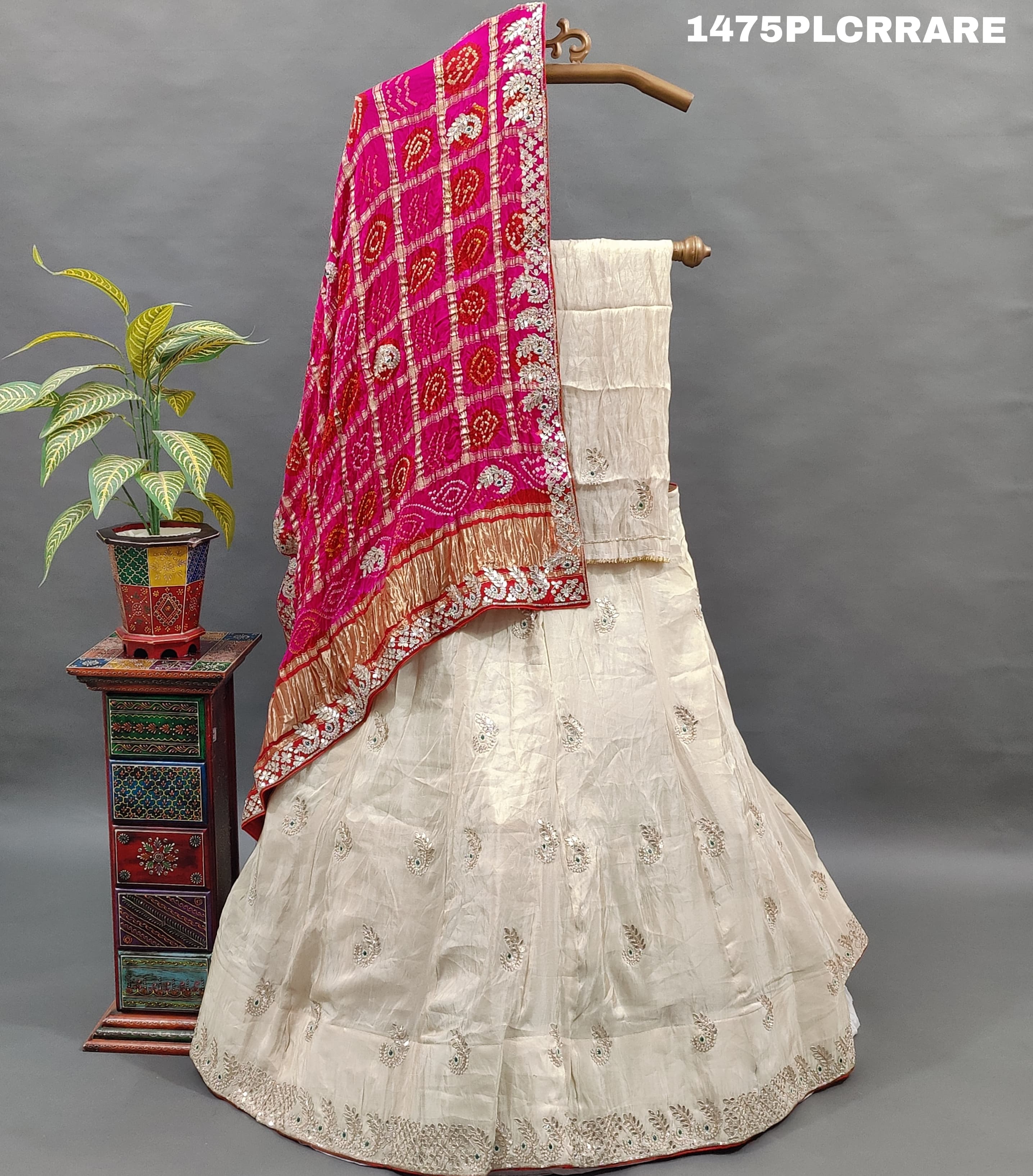  Silk With Gaji silk Dupatta Katdana Gotapatti work Lehenga