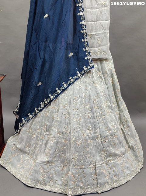 KcPc Special Pure Designer Upada Silk Katdana White beads Work Lehenga Set MAD