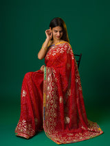 Kacha gotapatti work in chunri print in rajsthani style 