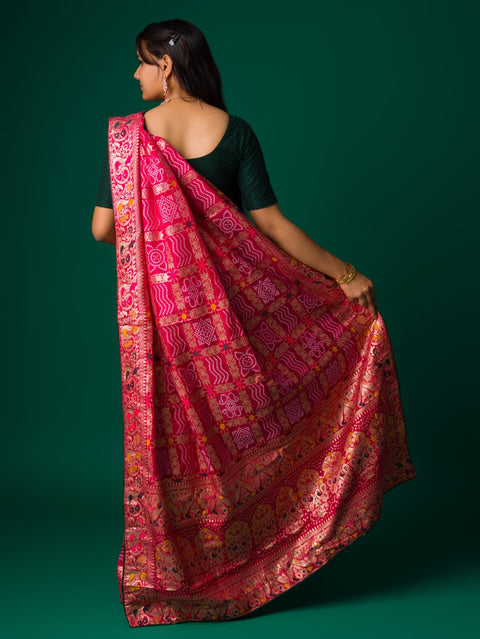 KcPc Latest Upada Silk Fabric Bandhani Ghatchola Meenakari Banarasi Saree  DC