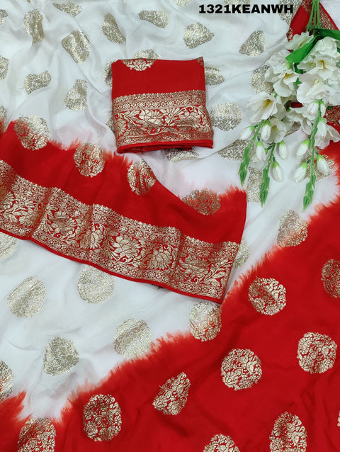 KcPc Pure Georgette Zari Faag Shadded Saree  RG