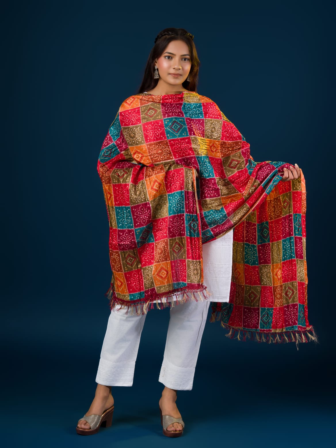 KcPc Beautiful Bandhej Chinon Multicolour DupattaRAY