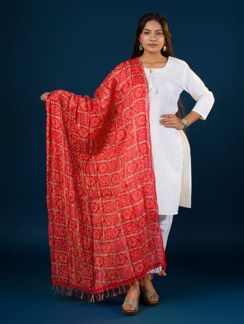 KcPc New Chinon Silk Bandhej Dupatta