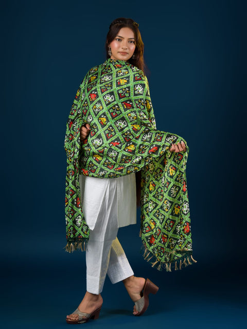 KcPc Beautiful Chinon Printed Traditional Look Dupatta