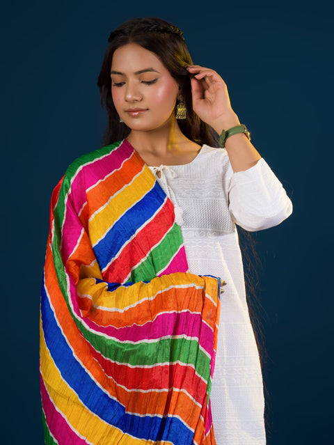 KcPc New Leheriya Chinon Colourful Dupatta