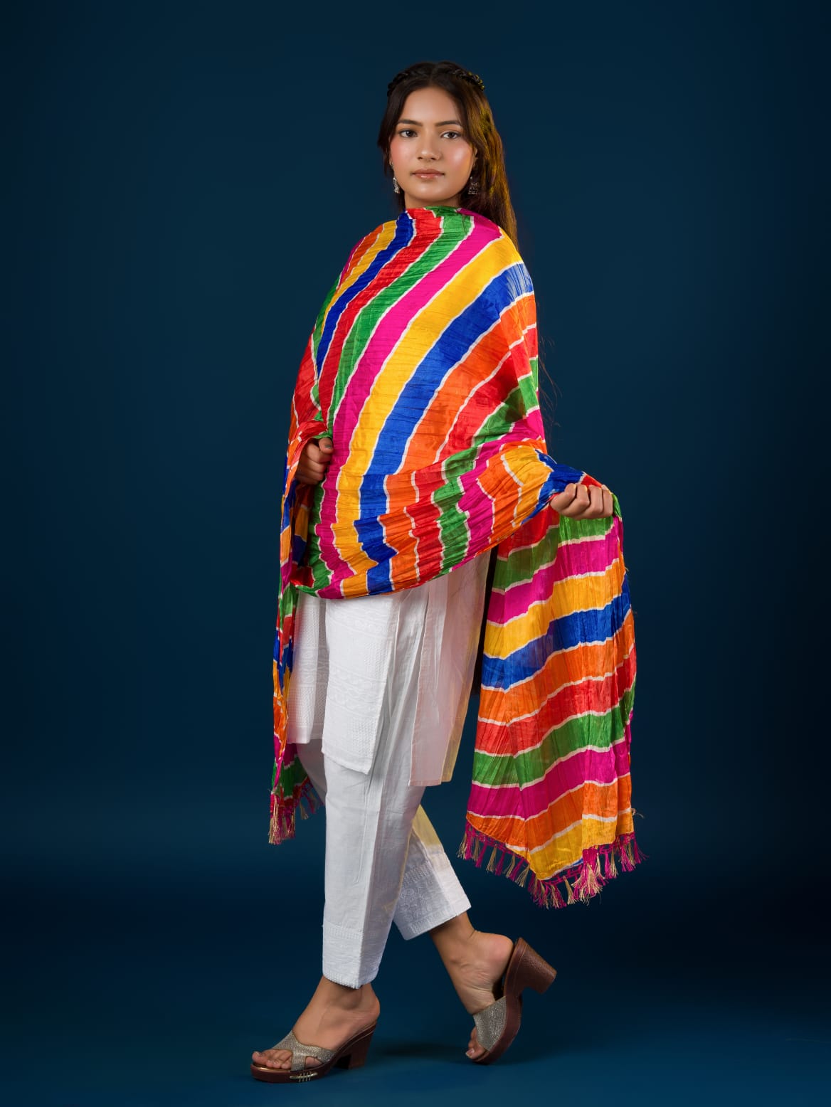 KcPc New Leheriya Chinon Colourful DupattaRAY