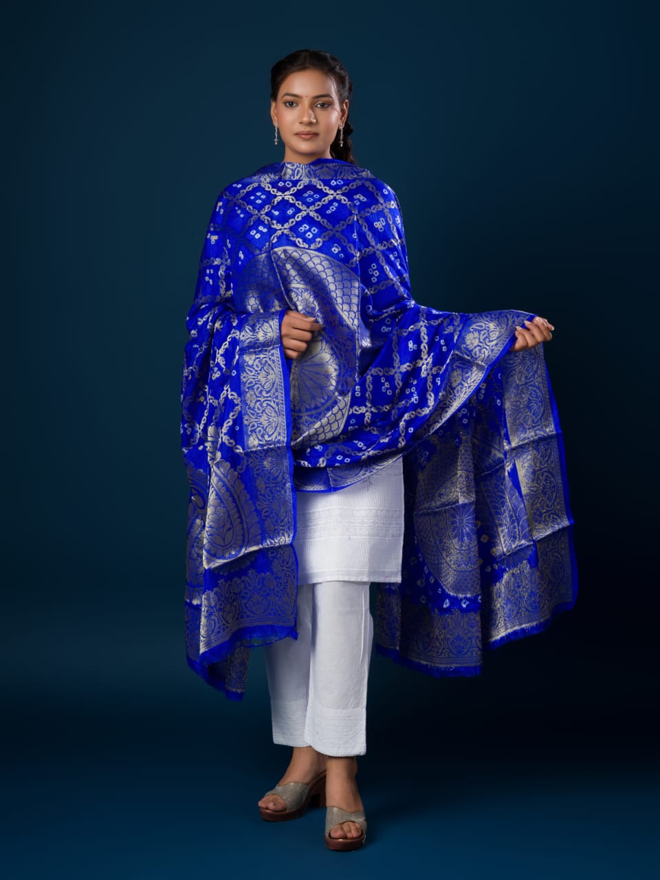 KcPc Banarasi Bandhej Gharchola Kerry Chand Dupatta