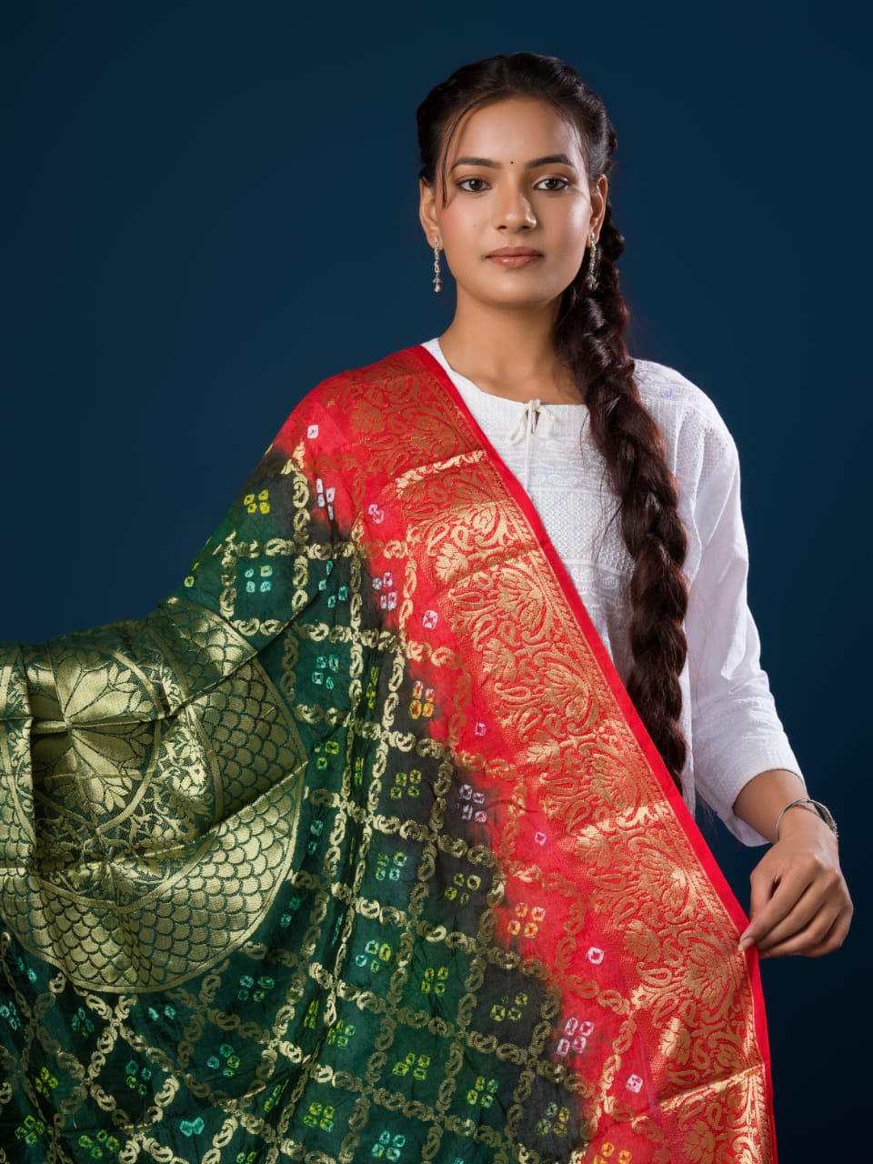 KcPc New Banarasi Bandhej Gharchola Kerry Chand Dupatta