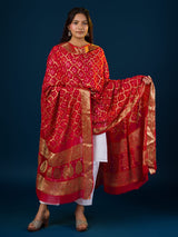 KcPc New Georgette Bandhani Zari Print Dupatta