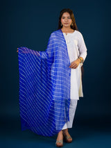 KcPc Original Handmade Chiffon Leheriya DupattaRoyal Blue