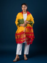 KcPc Ghatchola Bandhej silk DupattasYellow green