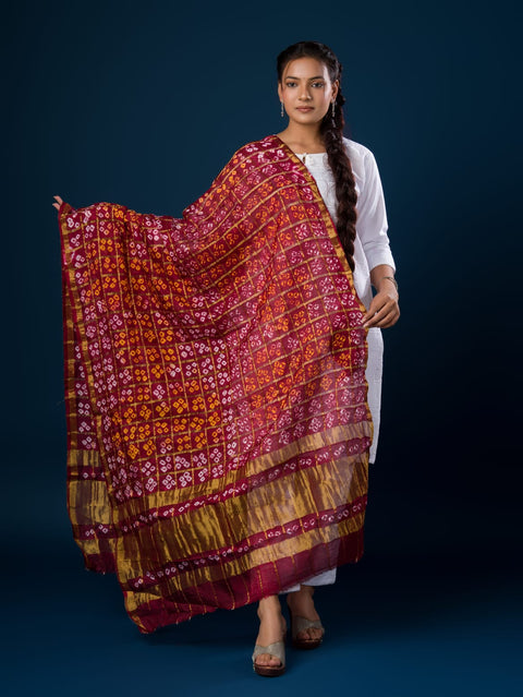 KcPc Special New Ghatchola Silk Bandhej Dupatta