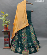 Upada Silk Katdana Gotapatti Work Lehenga in green colour