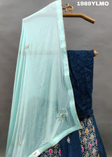 A navy blue traditional lehenga set 
