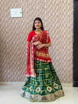 KcPc New Gaji silk bandhani Style With GotaPatti work Lehanga BTU