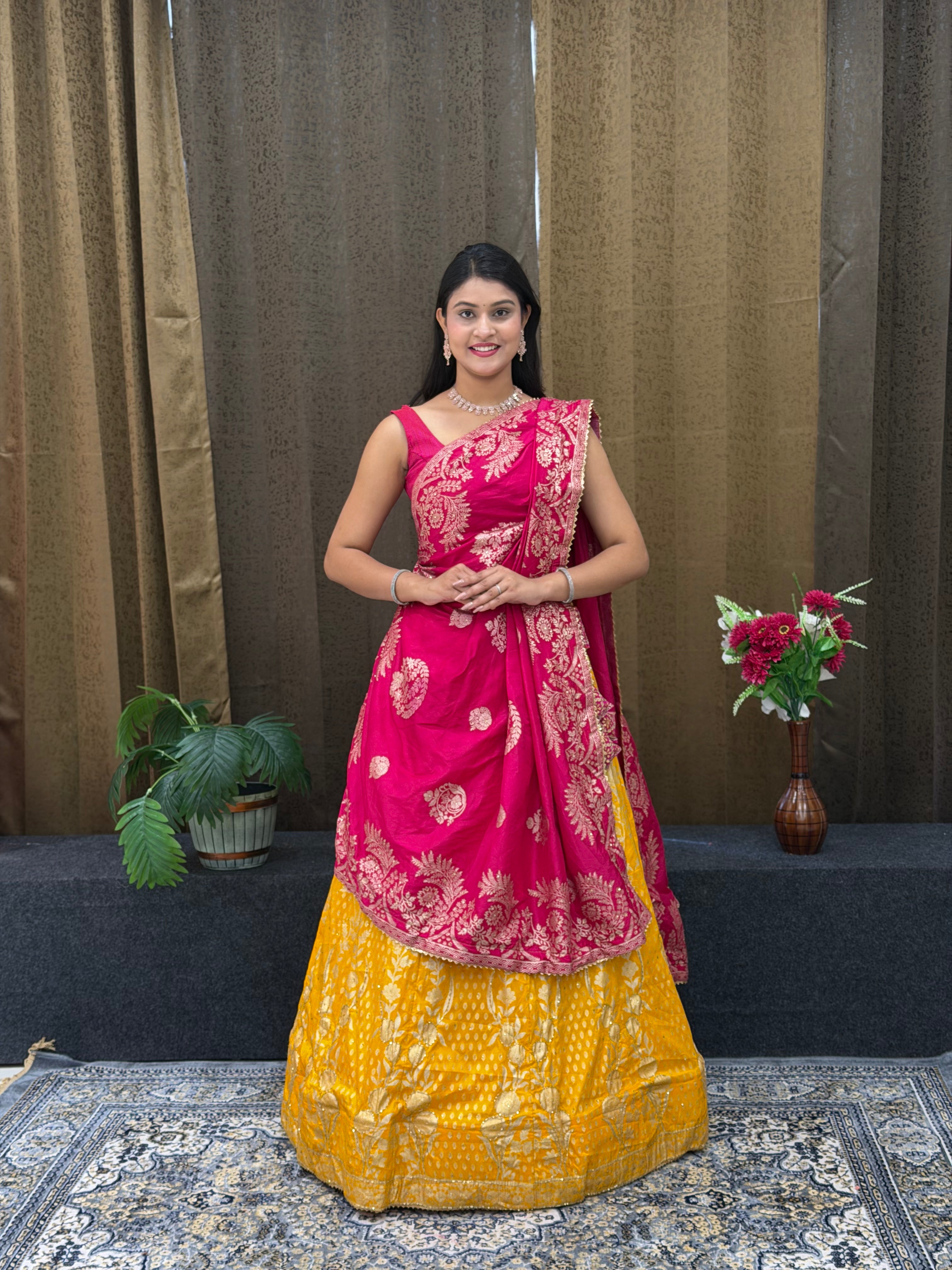 Buy Dola Silk Banarasi Style Lehenga Kcpc 