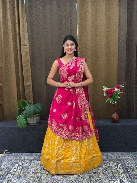 Buy Dola Silk Banarasi Style Lehenga Kcpc 