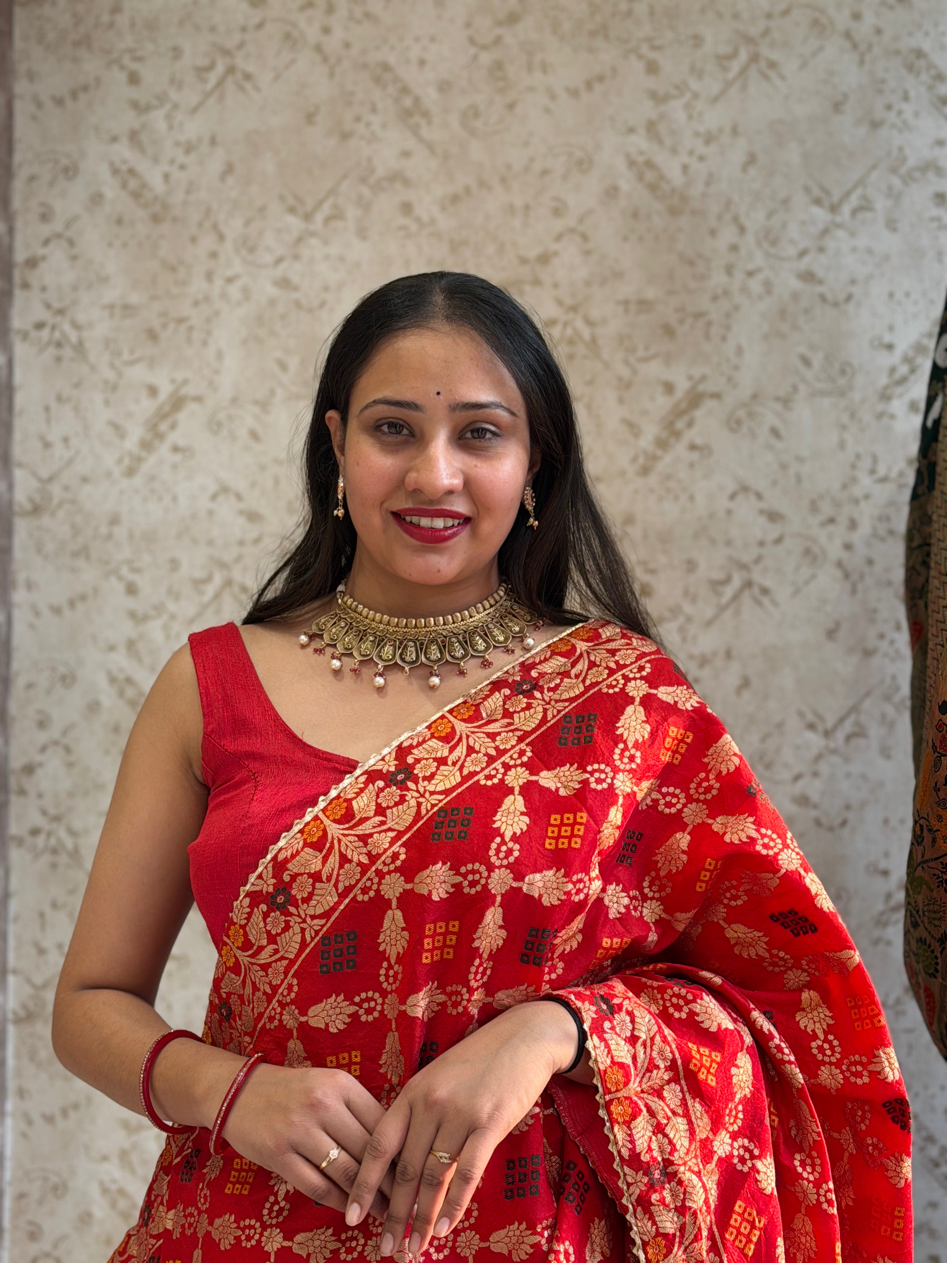 Buy Dola Silk Banarasi Meenakari Lehenga chunni Set Kcpc